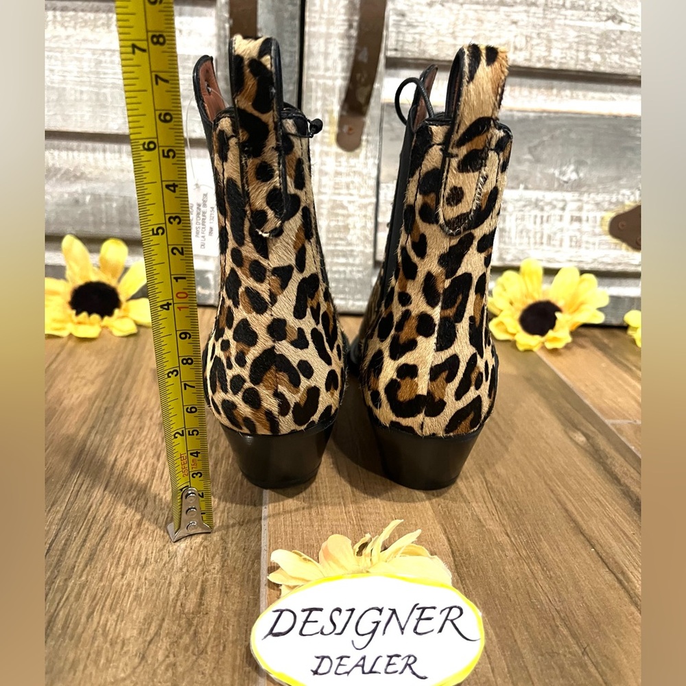 COACH Lace Up Leopard Print Bootie Size 5B New - Picture 7 of 14